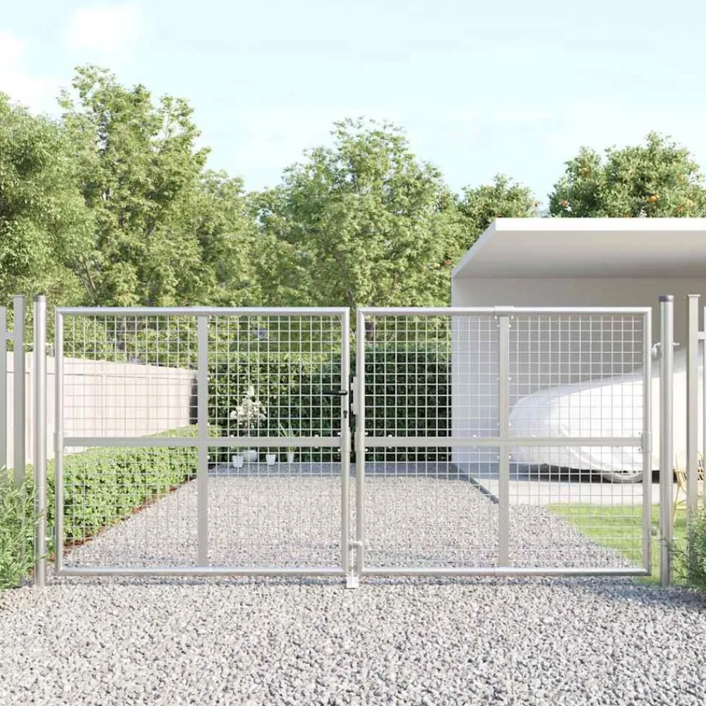 Tuinhek van gaas kleurig 300x125 cm gegalvaniseerd staal>vidaXL New