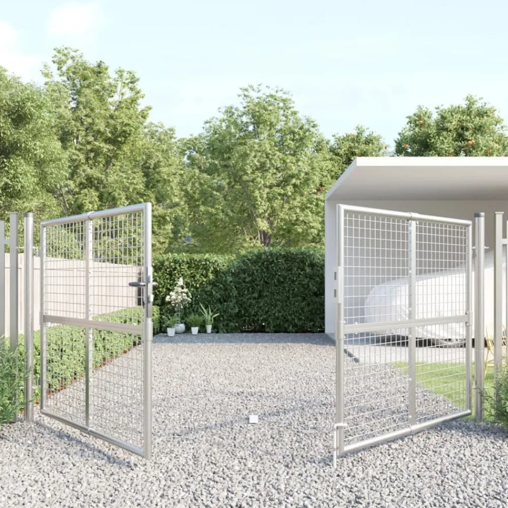 Tuinhek van gaas kleurig 300x125 cm gegalvaniseerd staal>vidaXL New