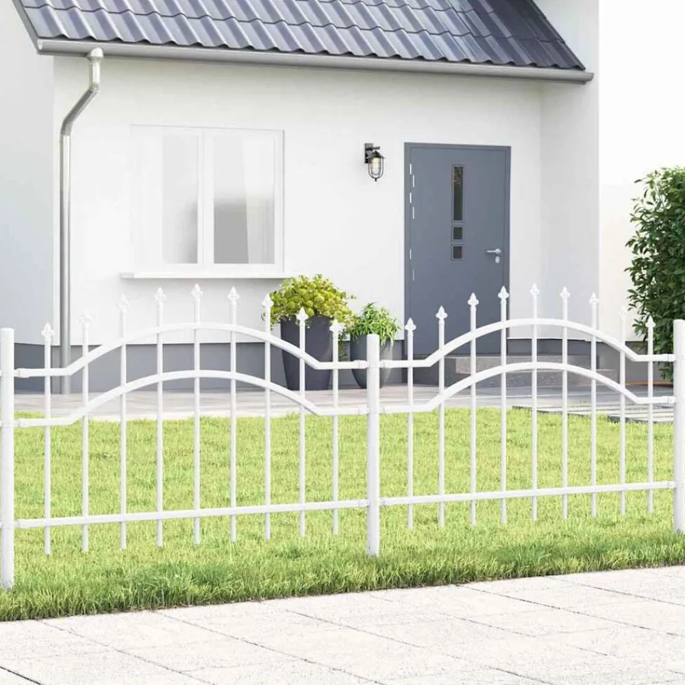 Tuinafscheidingen*vidaXL Tuinhek Woerden 240 x 115 cm Poedergecoat staal Wit