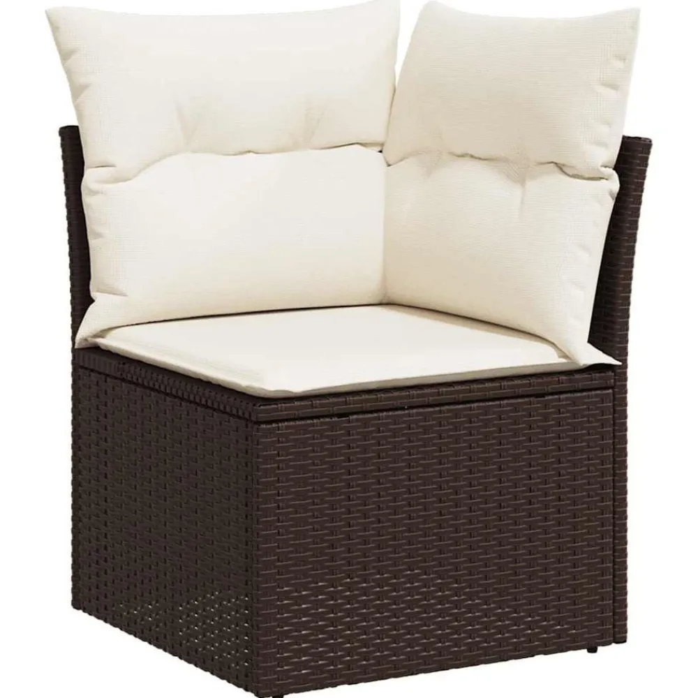 Tuinhoekbank met kussens poly rattan>vidaXL Clearance