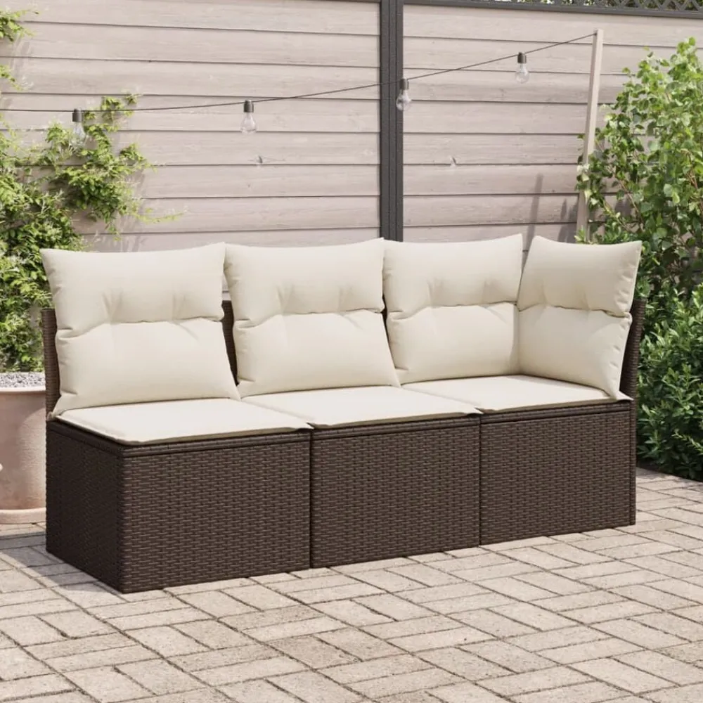 Tuinhoekbank met kussens poly rattan>vidaXL Clearance