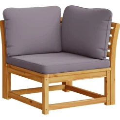 Tuinmeubelen*vidaXL Tuinhoekbank met kussens 73x73x65 cm massief acaciahout Donkergrijs