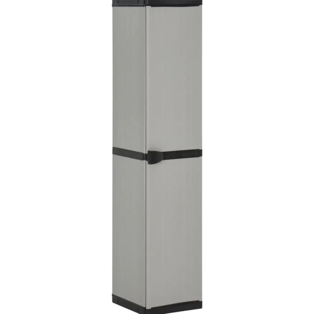 Tuinkast met 3 schappen 34x40x168 cm grijs en zwart>vidaXL