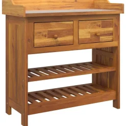Tuinkast met lade Naturel 78 x 36,5 x 78cm Massief Acaciahout>vidaXL Outlet