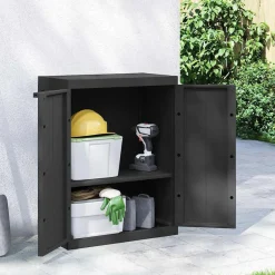 Kasten & Opbergmeubelen*vidaXL Tuinkast 65x37x85 cm polypropeen Zwart