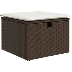 Tuinkruk met kussen 55x55x37 cm poly rattan>vidaXL New