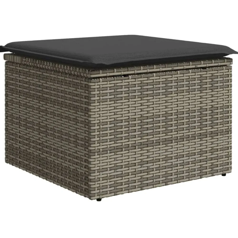 Tuinkruk met kussen 55x55x37 cm poly rattan>vidaXL Discount