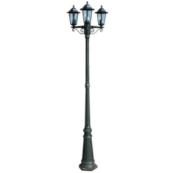 Verlichting*vidaXL Tuinlantaarn met 3 armen 215 cm aluminium /zwart Donkergroen