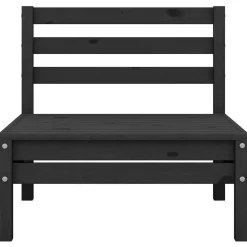 Tuinmiddenbank 4 st massief grenenhout zwart><noscript><img width=