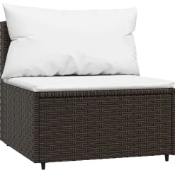 Tuinmiddenbank met kussens poly rattan>vidaXL Sale