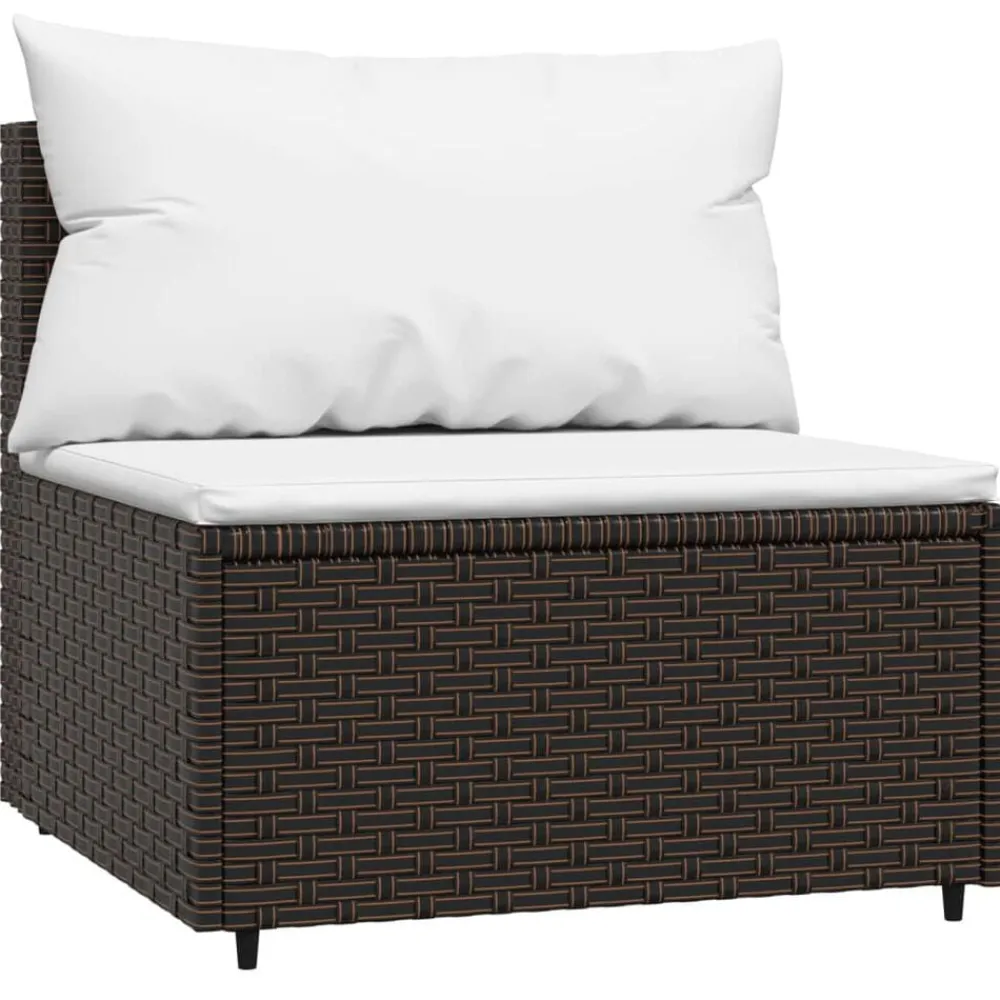 Tuinmiddenbank met kussens poly rattan>vidaXL Sale