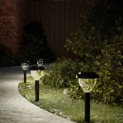 Verlichting*vidaXL Tuinpadverlichting 4 st solar met grondpennen RGB en Warmwit
