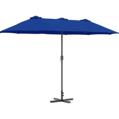 Tuinparasol Azurblauw 370 x 197 x 239 cm Polyester en Aluminium>vidaXL Outlet