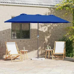 Tuinparasol Azurblauw 370 x 197 x 239 cm Polyester en Aluminium>vidaXL Outlet