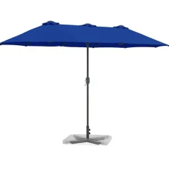 Tuinparasol Azurblauw 370 x 197 x 239 cm Polyester en Aluminium><noscript><img width=