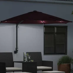 Tuinparasol Bordeaux Rood 248 x 248 x 148 cm Polyester en staal><noscript><img width=