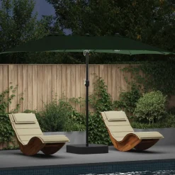 Tuin & Gazon*vidaXL Tuinparasol 385 x 209 x 244 cm Polyester Groen