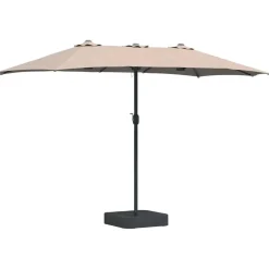 Tuin & Gazon*vidaXL Tuinparasol 385 x 209 x 244 cm Polyester en staal Taupe