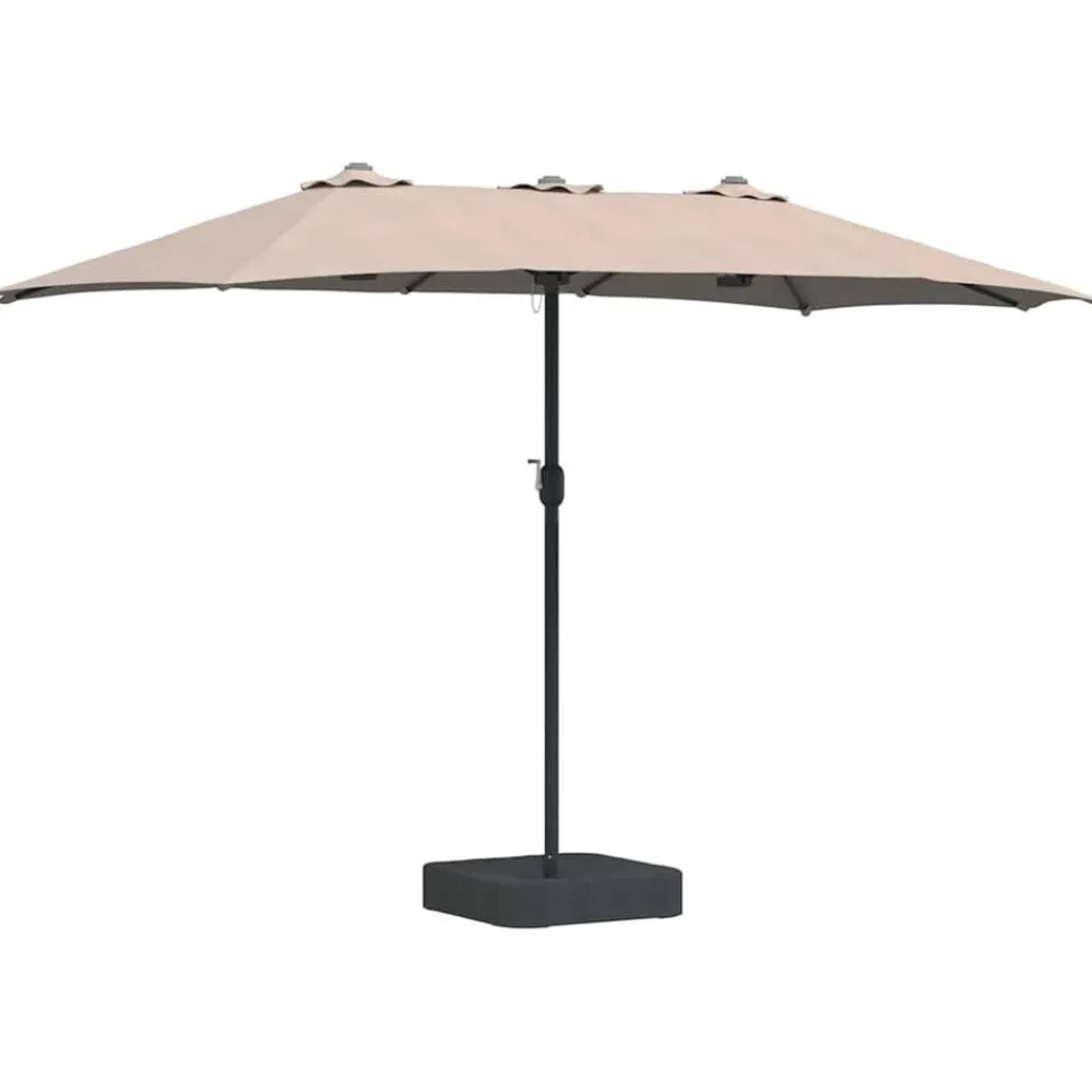Tuin & Gazon*vidaXL Tuinparasol 385 x 209 x 244 cm Polyester en staal Taupe