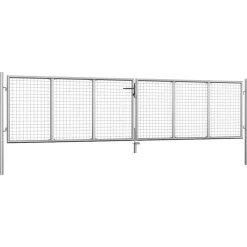 Tuinafscheidingen*vidaXL Tuinpoort gegalvaniseerd staal 400x75 cm Zilver