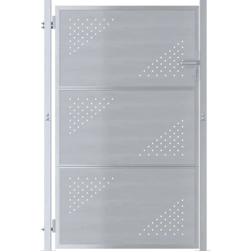 Tuinpoort met slot Zilver 85 x 144 cm Roestvrij staal>vidaXL Hot
