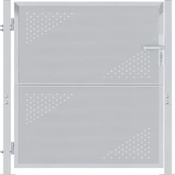 Tuinpoort met slot Zilver 85 x 97 cm Roestvrij staal>vidaXL Outlet