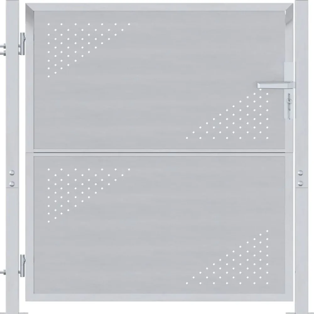 Tuinpoort met slot Zilver 85 x 97 cm Roestvrij staal>vidaXL Outlet