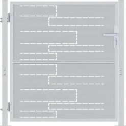 Tuinpoort met slot Zilver 85 x 97 cm Roestvrij staal>vidaXL New