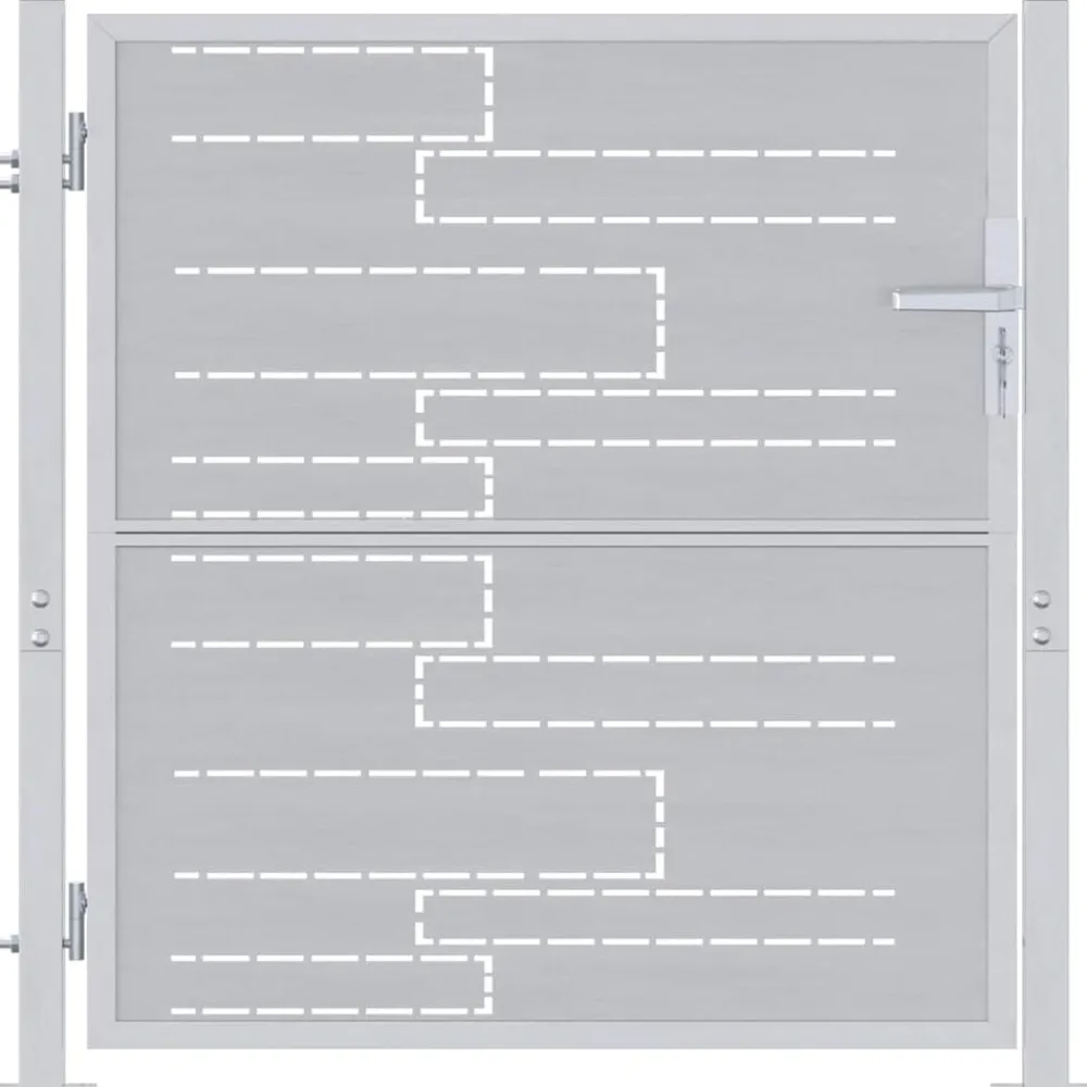 Tuinpoort met slot Zilver 85 x 97 cm Roestvrij staal>vidaXL New