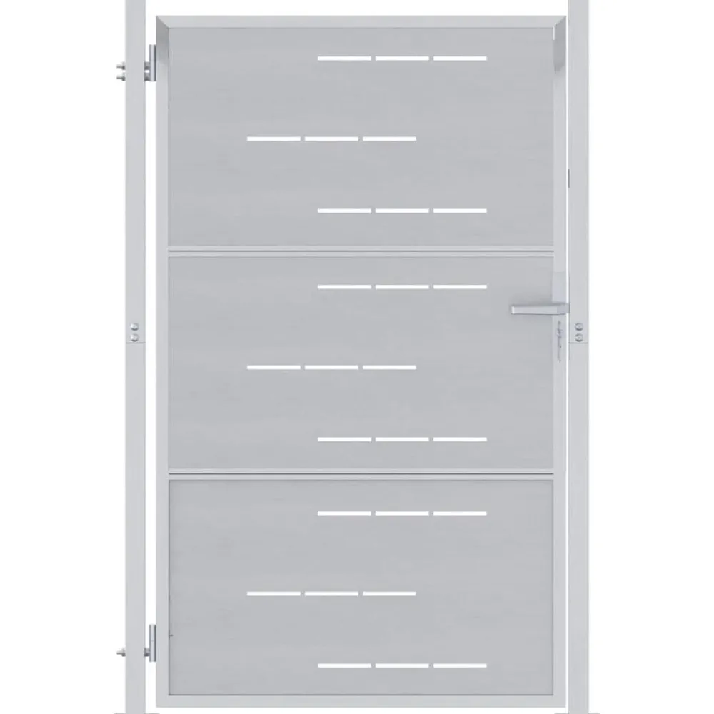 Tuinpoort met slot Zilver 85 x 144 cm Roestvrij staal>vidaXL