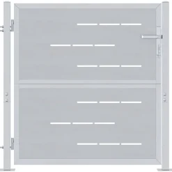 Tuinpoort met slot Zilver 85 x 97 cm Roestvrij staal>vidaXL New