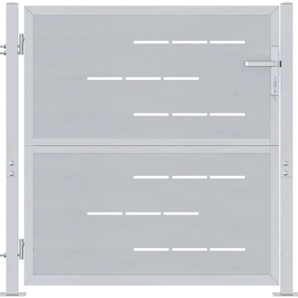 Tuinpoort met slot Zilver 85 x 97 cm Roestvrij staal>vidaXL New