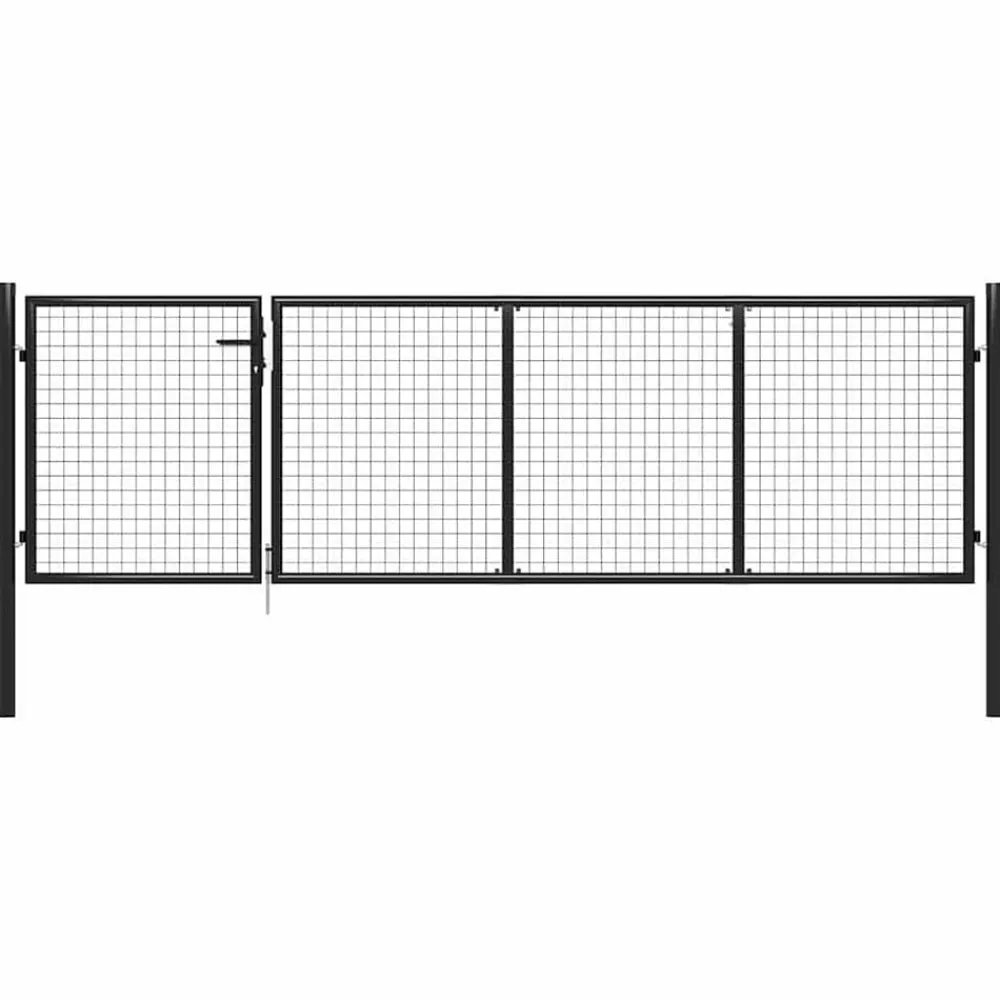 Tuinafscheidingen*vidaXL Tuinpoort staal 350x75 cm Antraciet