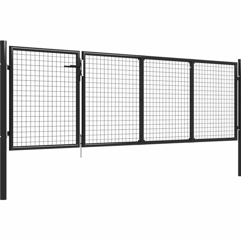 Tuinafscheidingen*vidaXL Tuinpoort staal 350x75 cm Antraciet