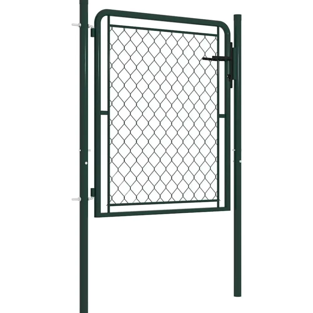 Tuinafscheidingen*vidaXL Tuinpoort staal 100x75 cm Groen