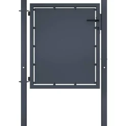 Tuinpoort staal 100x75 cm antraciet>vidaXL New
