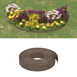 Tuinafscheidingen*vidaXL Tuinrand 10 m 10 cm polyetheen Bruin