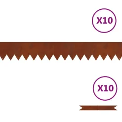 Tuinrand 10 pcs Bruin 100 x 0.05 x 20 cm><noscript><img width=