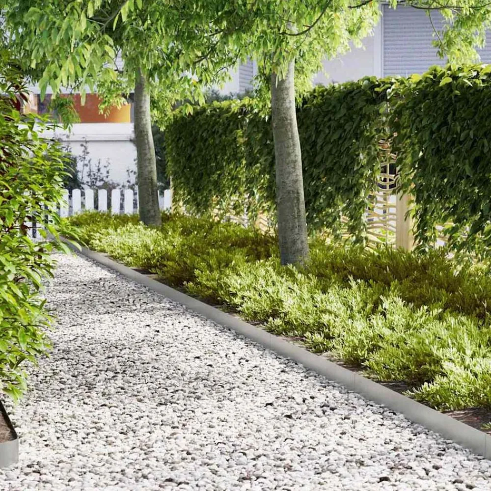 Tuinrand 10 pcs Zilver 100 x 0.05 x 20 cm>vidaXL