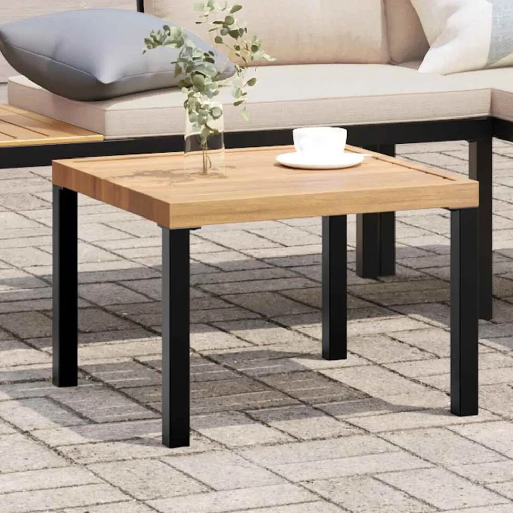 Tuinsalontafel 55x55x39,5 cm gepoedercoat staal zwart>vidaXL Outlet