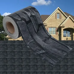 Tuinscherm steen-look 35x0,19 m PVC grijs>vidaXL Online