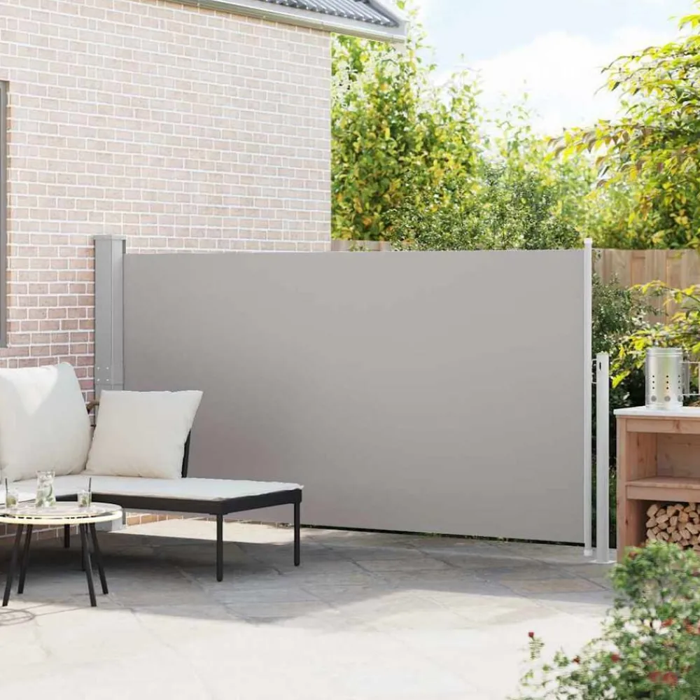 Tuin & Gazon*vidaXL Tuinscherm uittrekbaar 160x300 cm Grijs