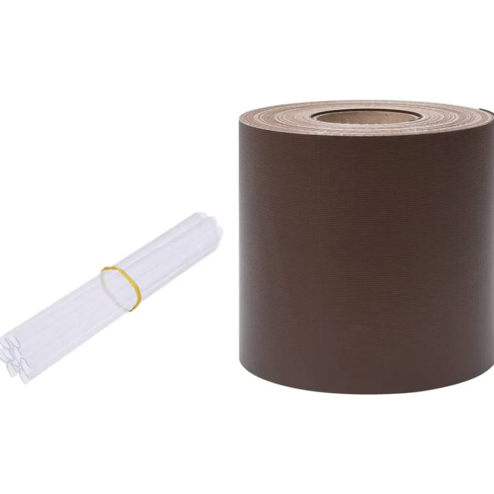 Tuinafscheidingen*vidaXL Tuinscherm 35x0,19 m PVC Bruin