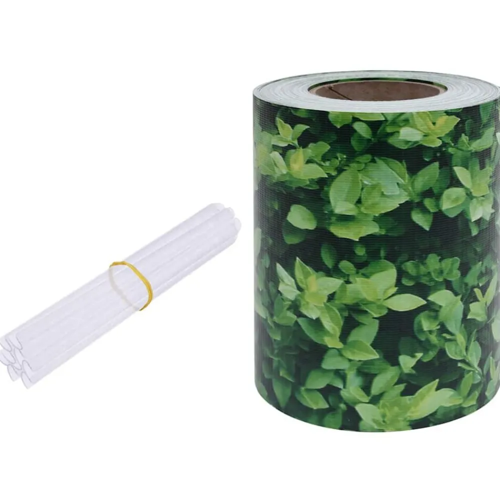 Tuinafscheidingen*vidaXL Tuinscherm 35x0,19 m PVC groen Bladpatroon