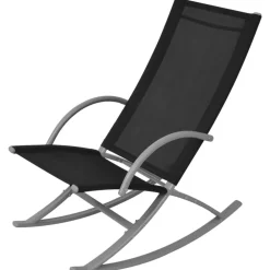 Tuinmeubelen*vidaXL Tuinschommelstoelen 2 st staal en textileen zwart