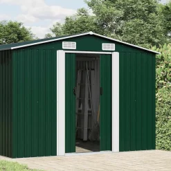 Tuin & Gazon*vidaXL Tuinschuur 257x779x181 cm gegalvaniseerd staal Groen