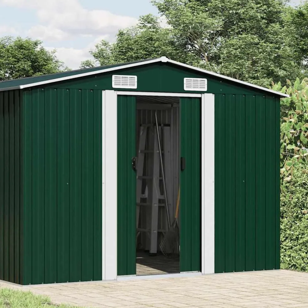 Tuin & Gazon*vidaXL Tuinschuur 257x779x181 cm gegalvaniseerd staal Groen