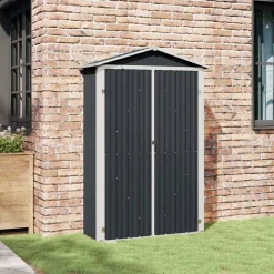Tuinschuur 116x45x175 cm gegalvaniseerd staal grijs><noscript><img width=