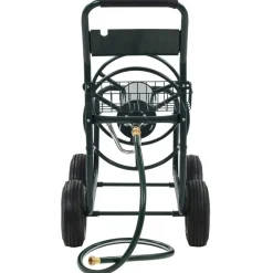Tuinslangtrolley met 1/2" slangkoppeling 75 m staal>vidaXL New