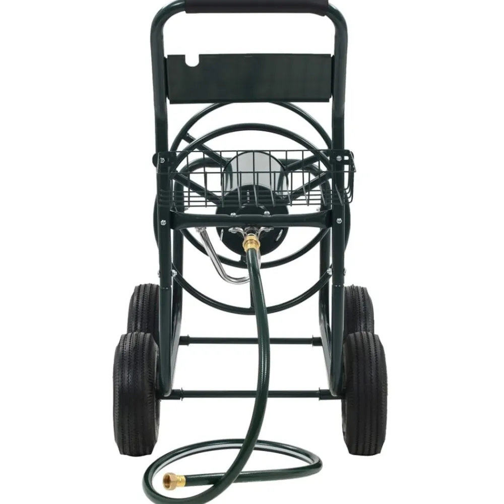 Tuinslangtrolley met 1/2" slangkoppeling 75 m staal>vidaXL New